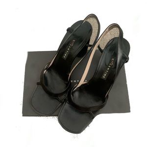 ADORABLE BLACK SLINGBACK HEELS SIZE 9.5
